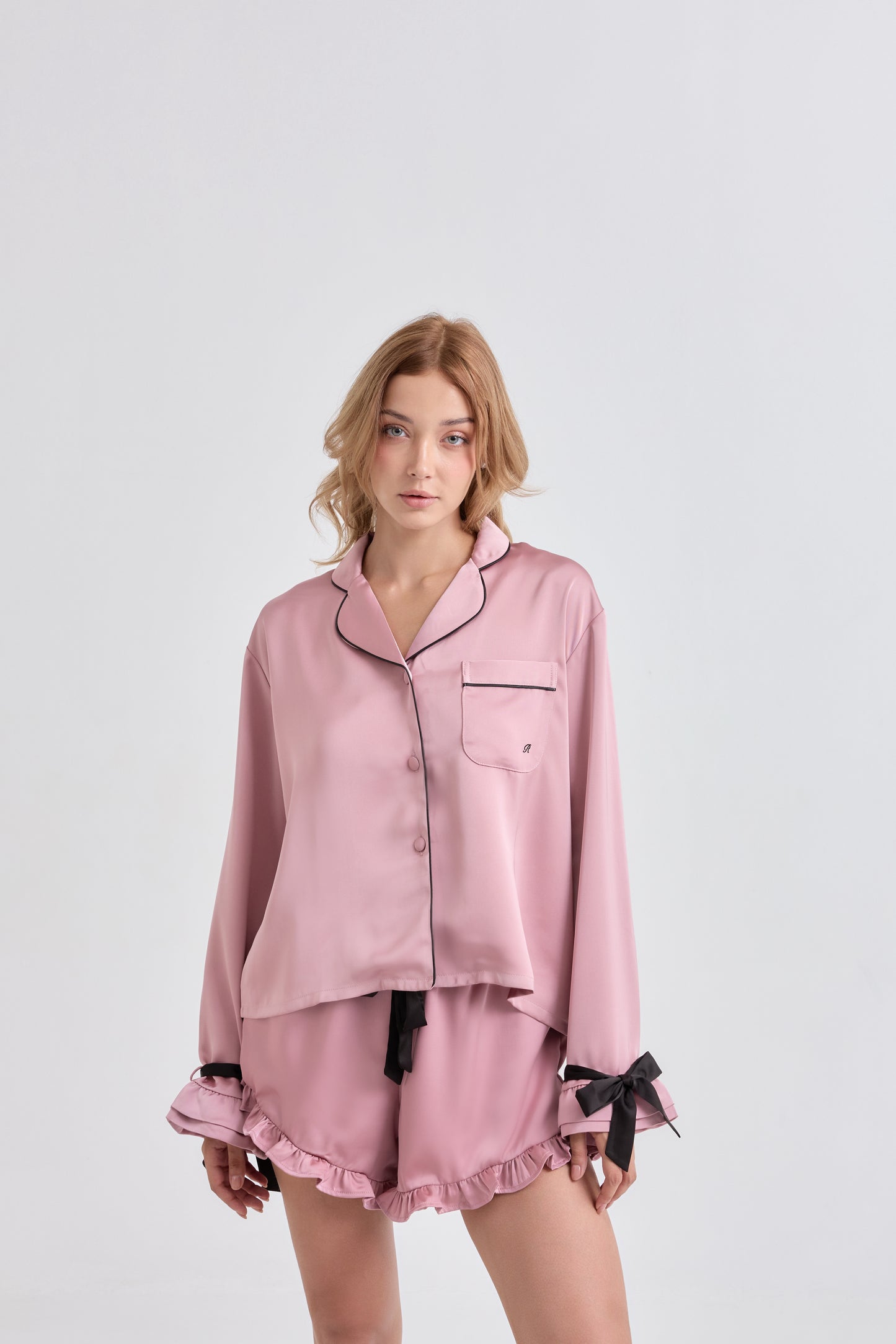 Lilac Ballerina Satin Pyjamas Set