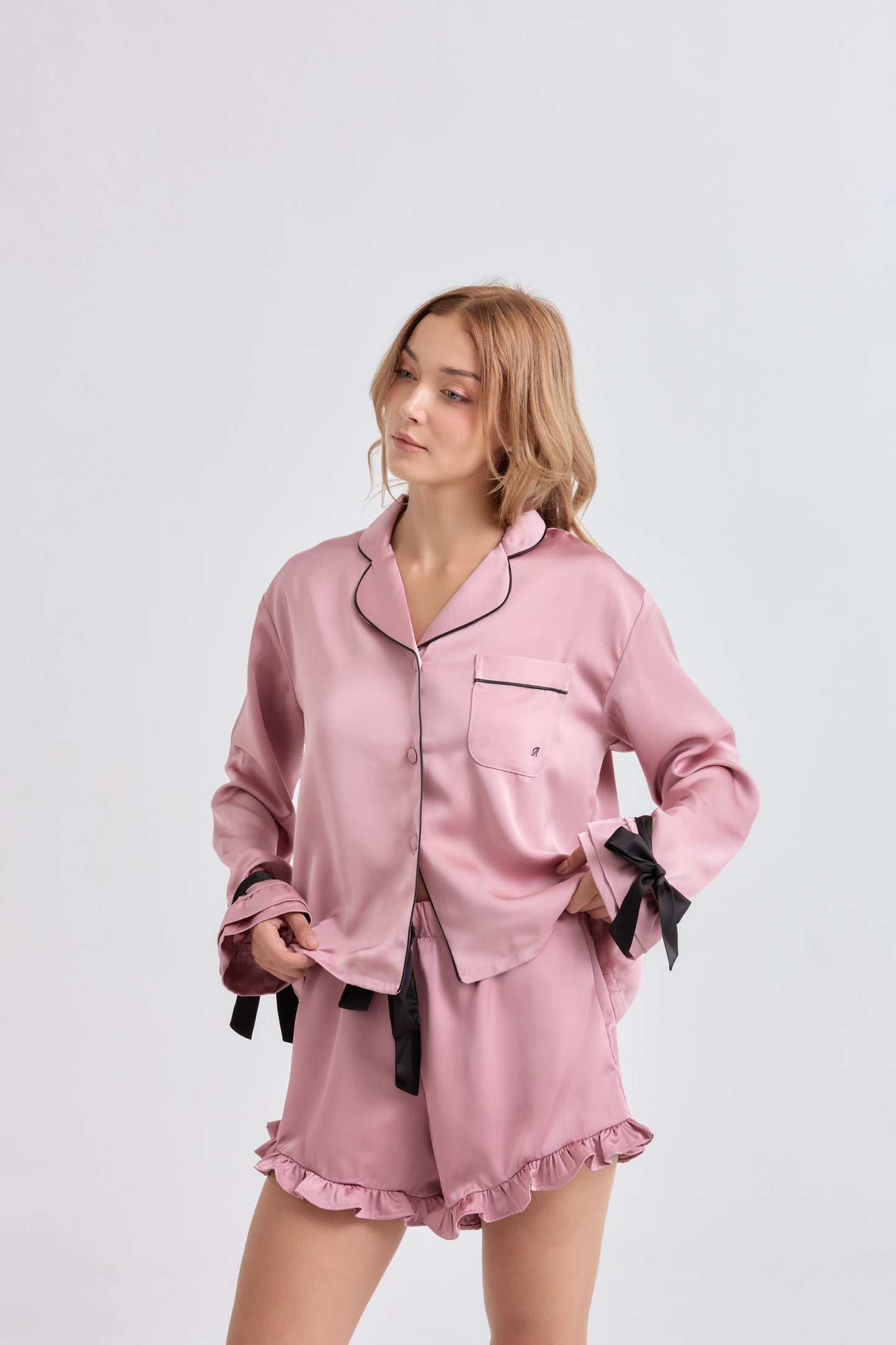 Lilac Ballerina Satin Pyjamas Set