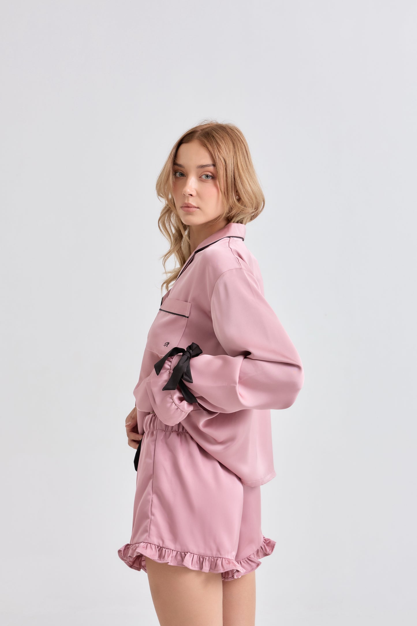 Lilac Ballerina Satin Pyjamas Set