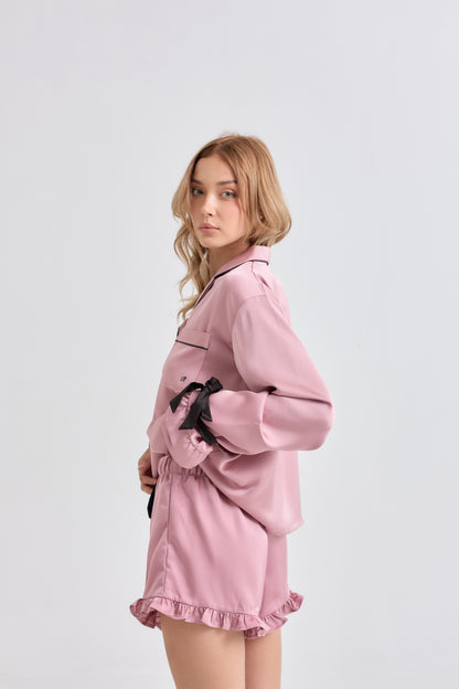 Lilac Ballerina Satin Pyjamas Set
