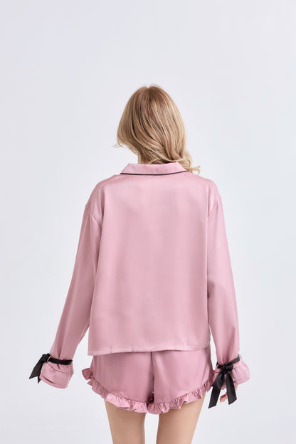 Lilac Ballerina Satin Pyjamas Set