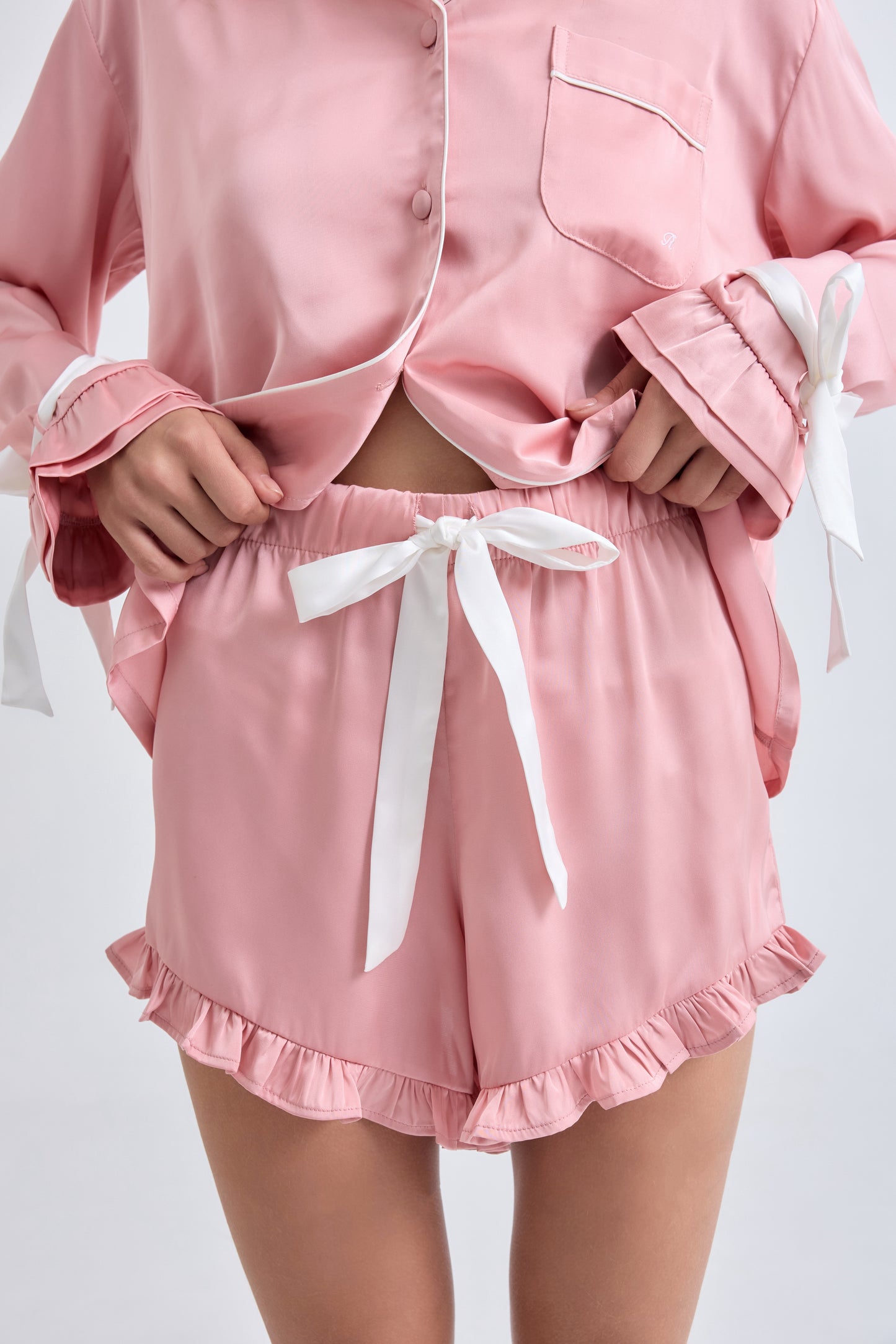 Pink Ballerina Satin Pyjamas Set
